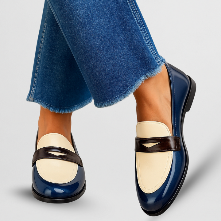 Maria | Two-Tone Penny Loafers Slip-On