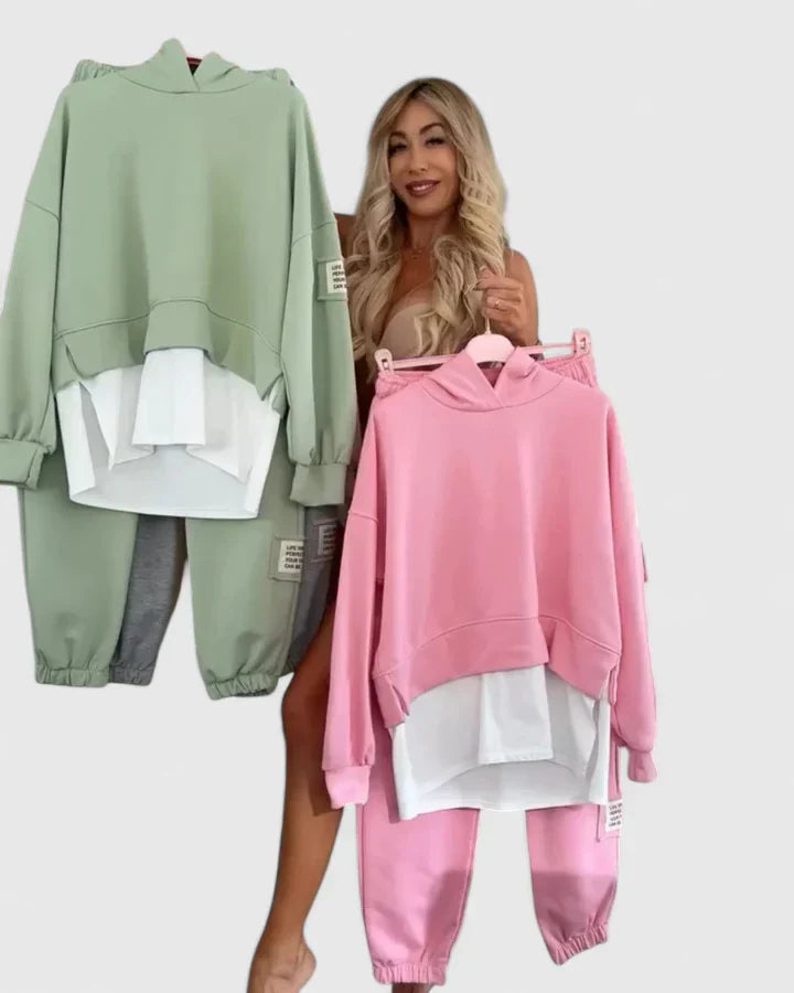 Lucinda | Hooded Color-Block Sweatshirt Set