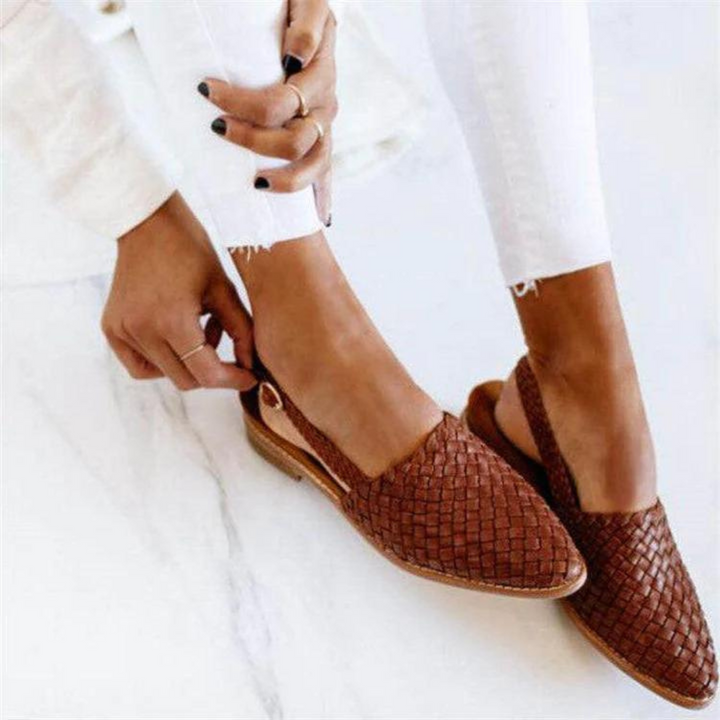 Aubrie | Woven Slingback Closed Loafers