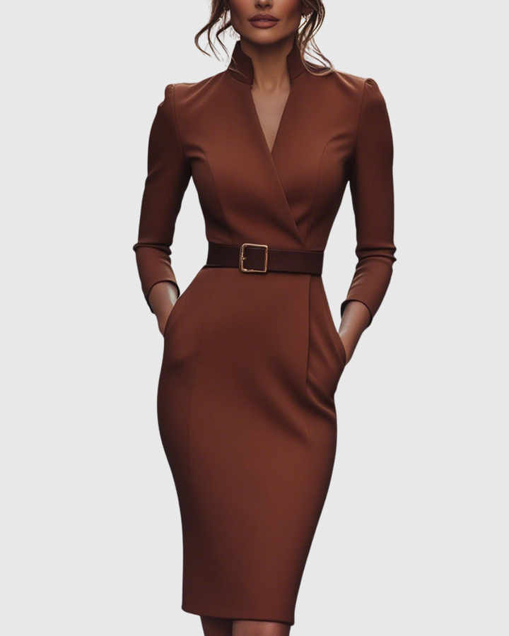 Deneen | Mock Wrap Midi Dress