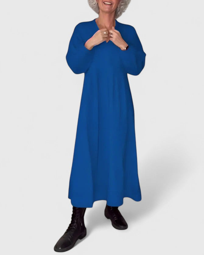 Esperance-Rose | Empire Waist Maxi Dress with Long Sleeves