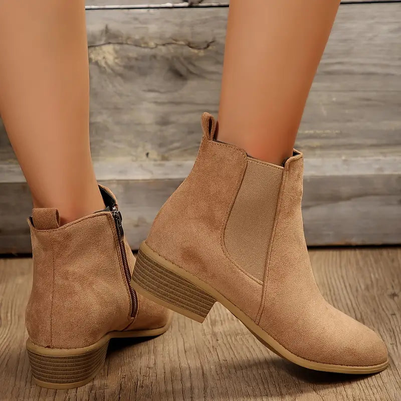 Oona | Suede Chelsea Boots with Block Heel