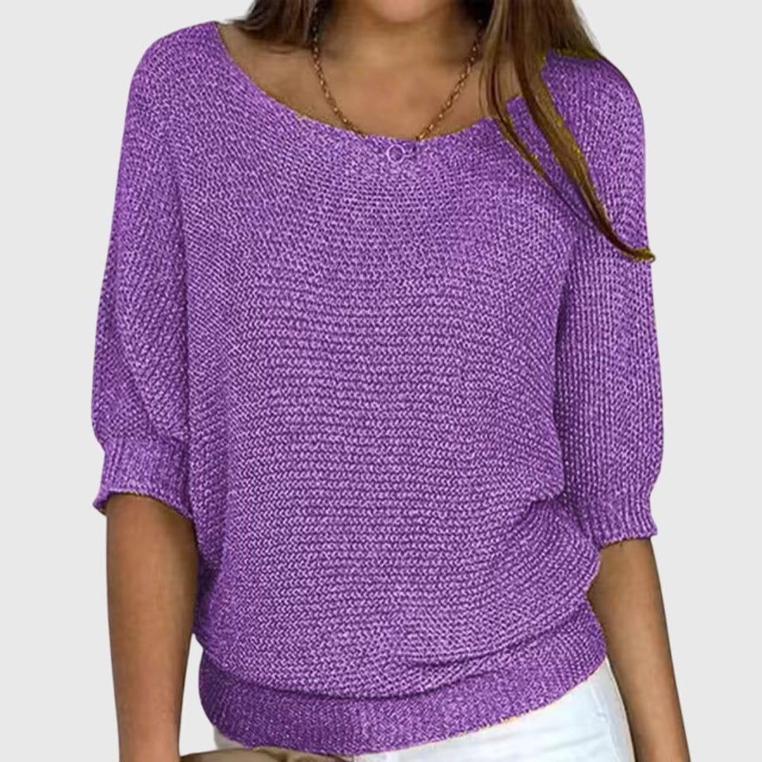Julie | Lightweight Knit Sweater with Boat Neck