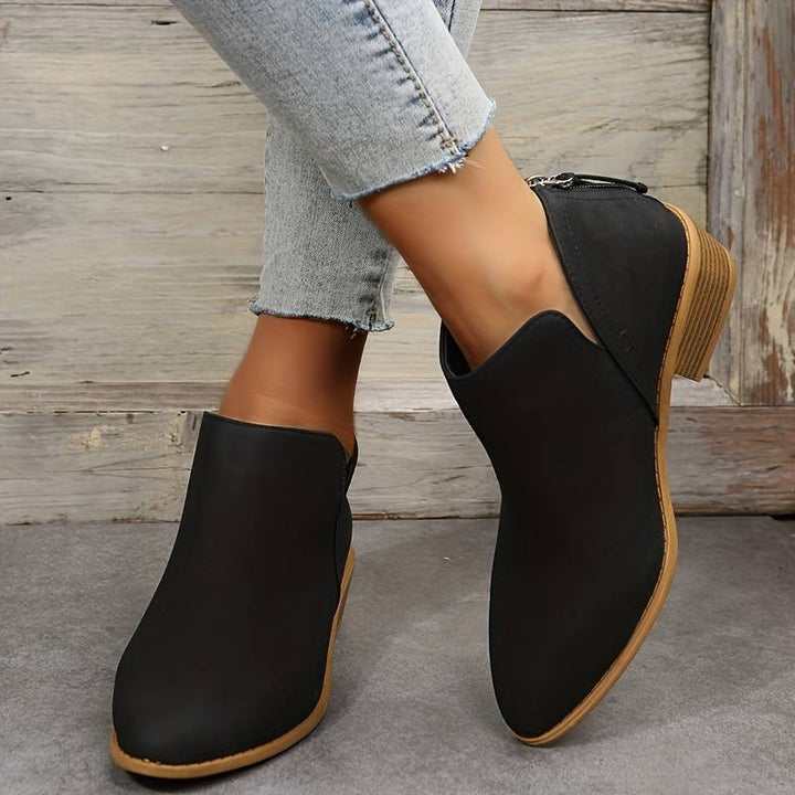 Milena | Pointed Toe Ankle Boots with Low Heel