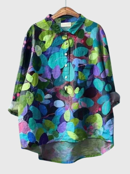 Winona | Floral Print Collared Button-Up Blouse