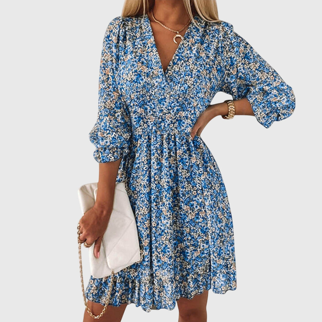 Elena | Floral Puff Sleeve Mini Dress
