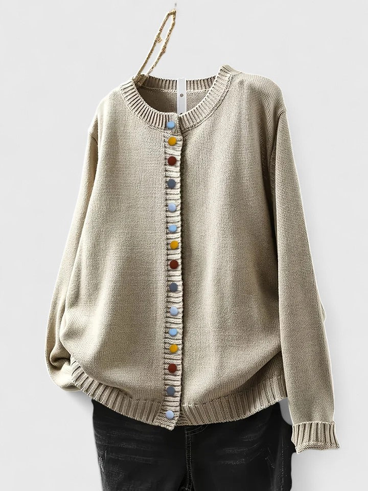 Ada | Button-Up Knit Cardigan with Long Sleeves