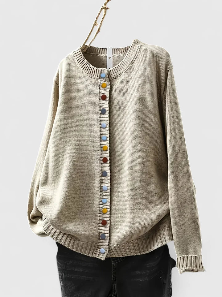 Dottie | Button Up Knit Cardigan with Long Sleeves