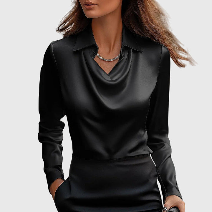 Atara | Pleated Neckline Elegant Blouse