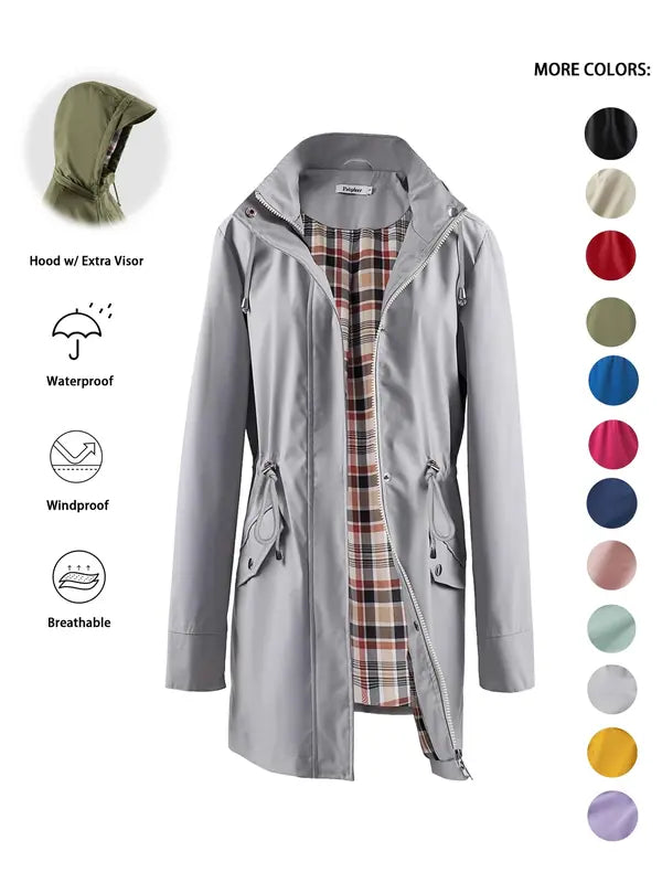 Haven | Hooded Waterproof Rain Jacket with Drawstring Waist