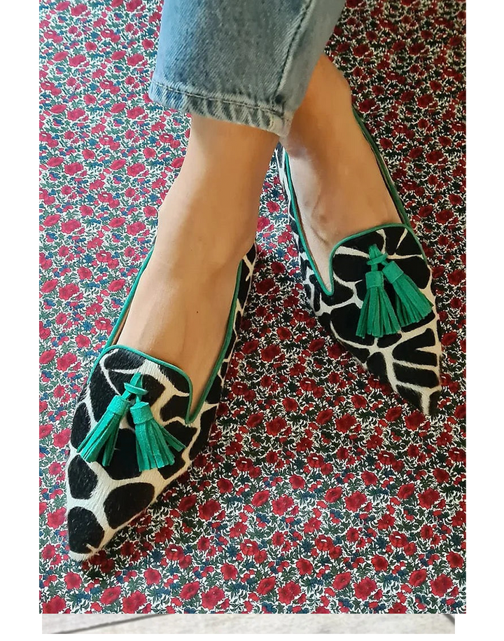 Adrienne | Animal Print Tassel Loafers Pointed Toe