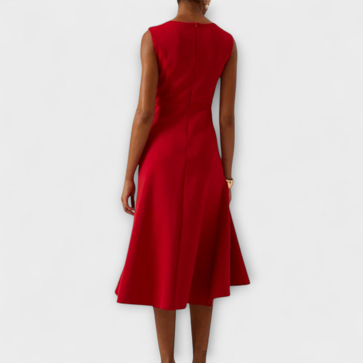 Clair | Draped Asymmetric Midi Dress