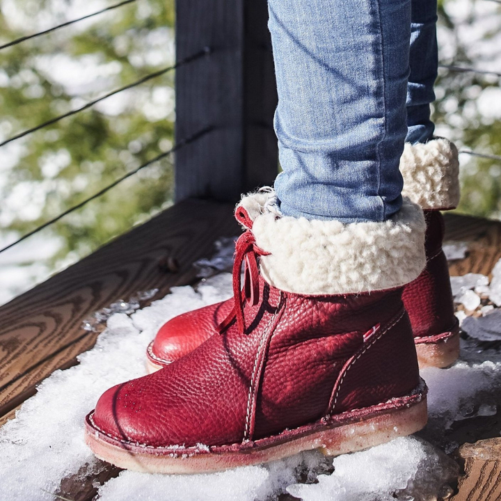 Quintessa | Leather Mid-Calf Boots with Lace-Up Back