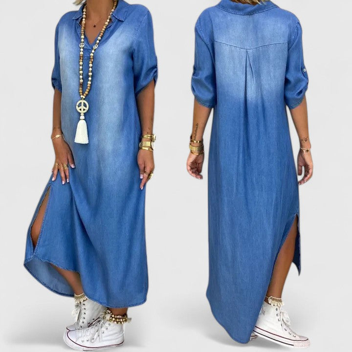 Stephanie | Denim Dress Side Split