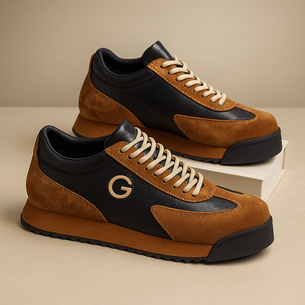 Derek | Contrast Panel Lace-Up Sneakers