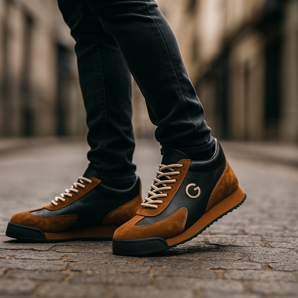 Derek | Contrast Panel Lace-Up Sneakers