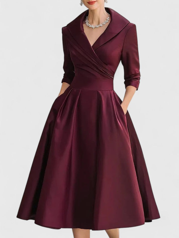 Aimee | Fitted Midi Evening Dress