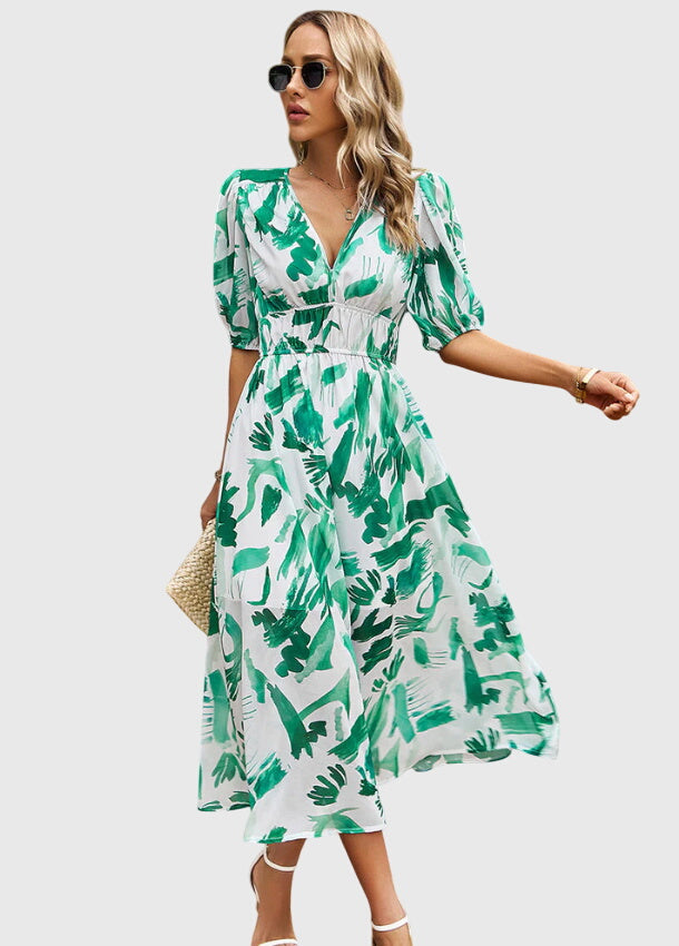 Bellina | Floral Empire Waist Midi Dress