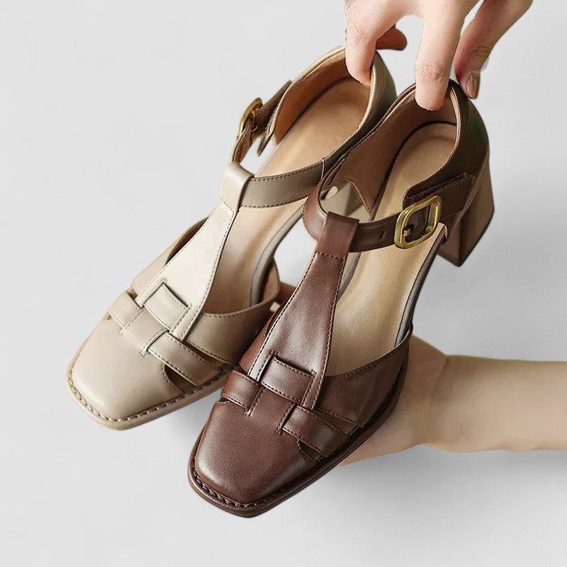 Hertha | T-Strap Mary Jane Block Heels