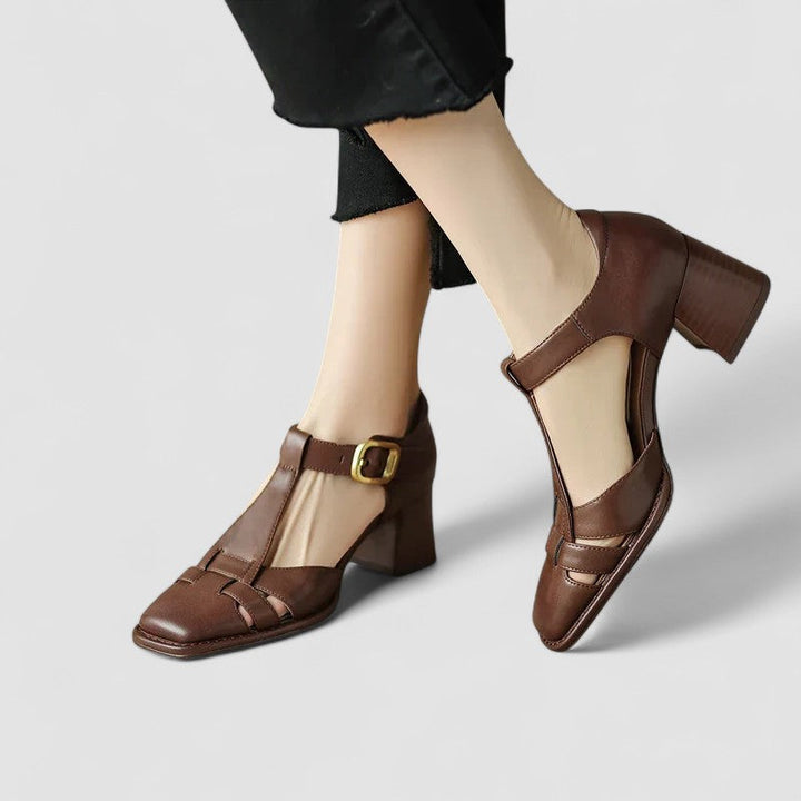 Hertha | T-Strap Mary Jane Block Heels