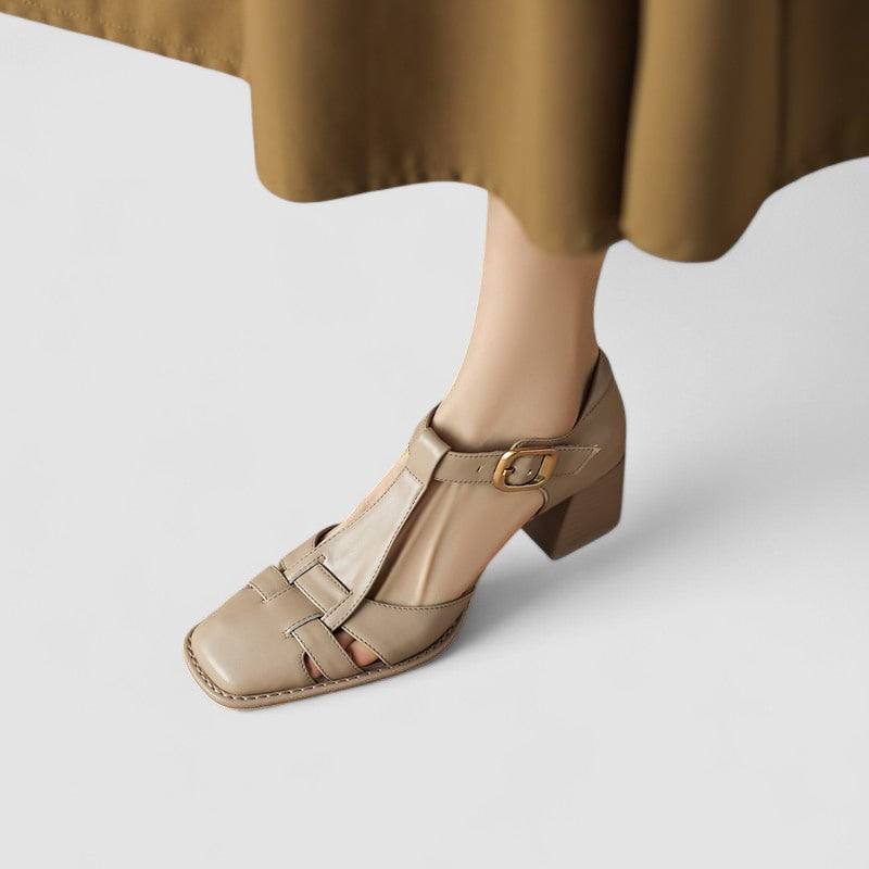 Hertha | T-Strap Mary Jane Block Heels