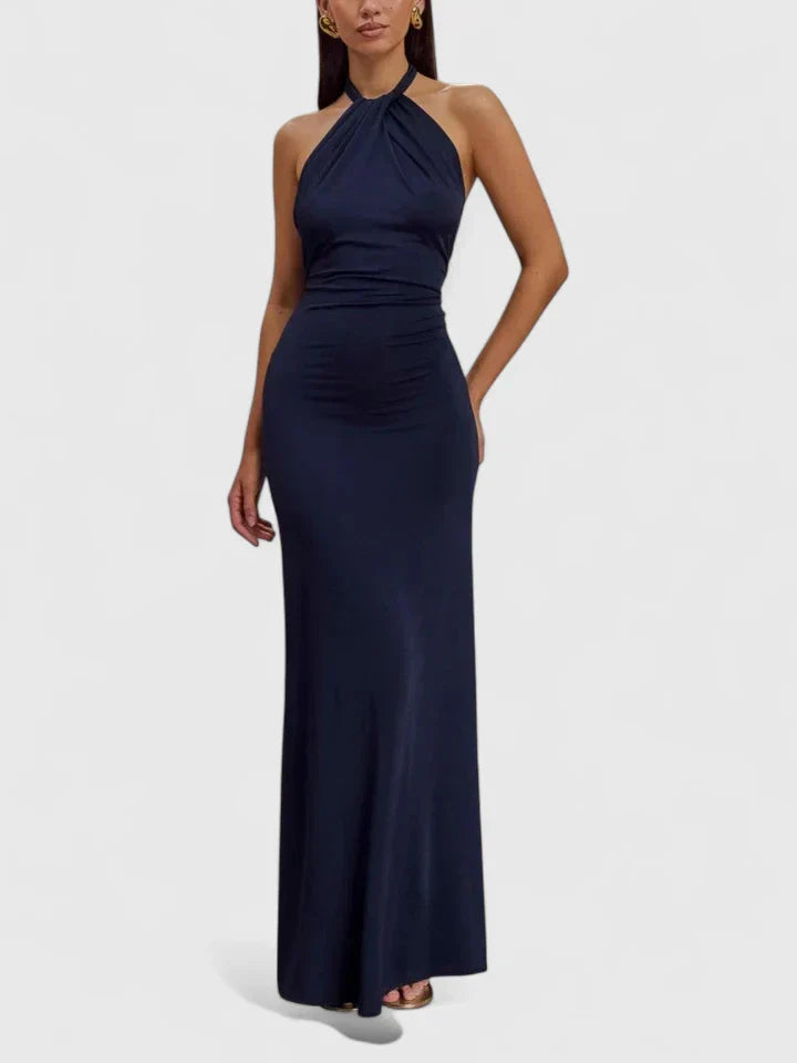 Kiera | Twist Halter Neck Maxi Dress