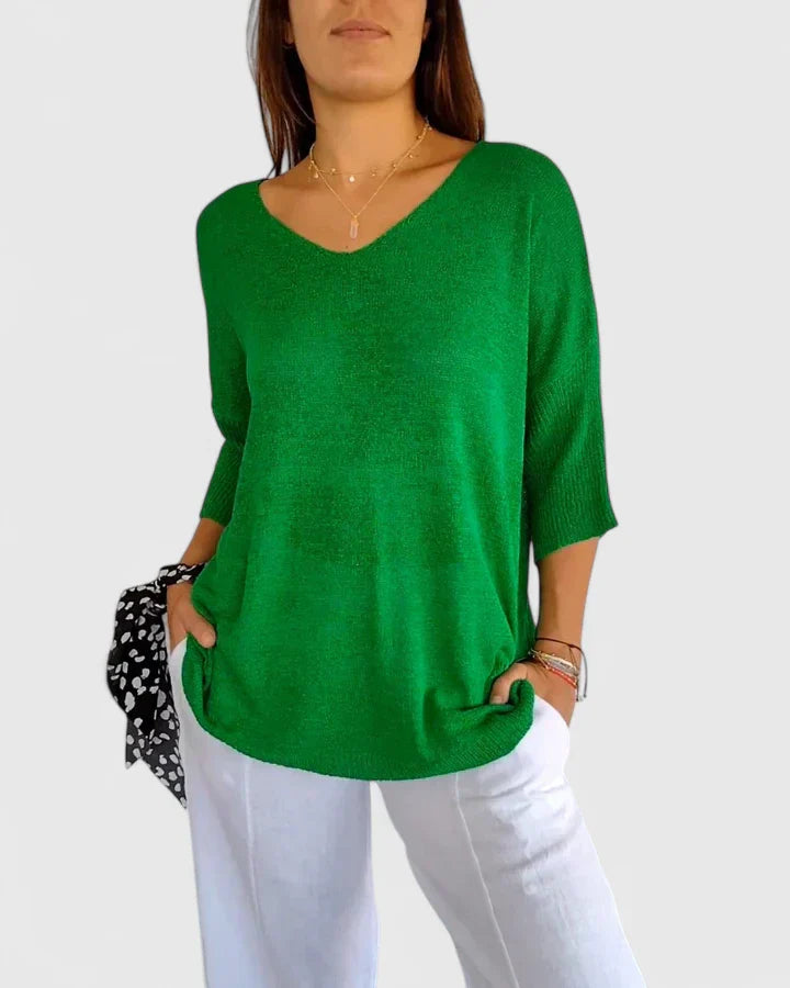 Zenaida | V-Neck 3/4 Sleeve Women Tops