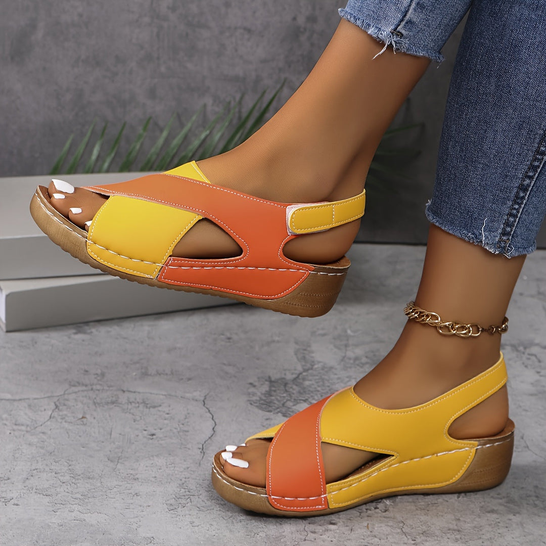Ebba | Open-Toe Slingback Wedge Sandals