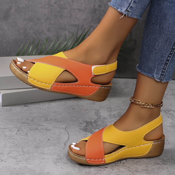Ebba | Open-Toe Slingback Wedge Sandals