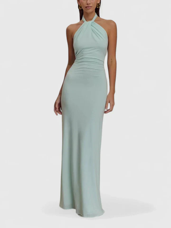 Kiera | Twist Halter Neck Maxi Dress