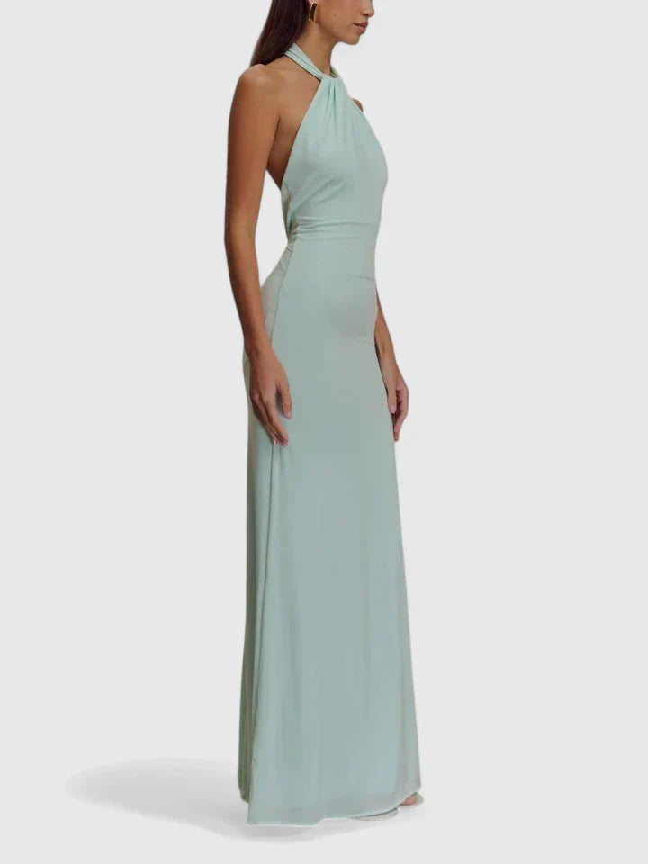 Kiera | Twist Halter Neck Maxi Dress