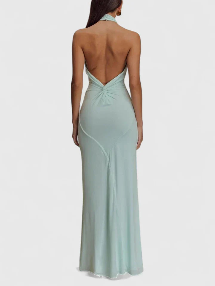 Kiera | Twist Halter Neck Maxi Dress