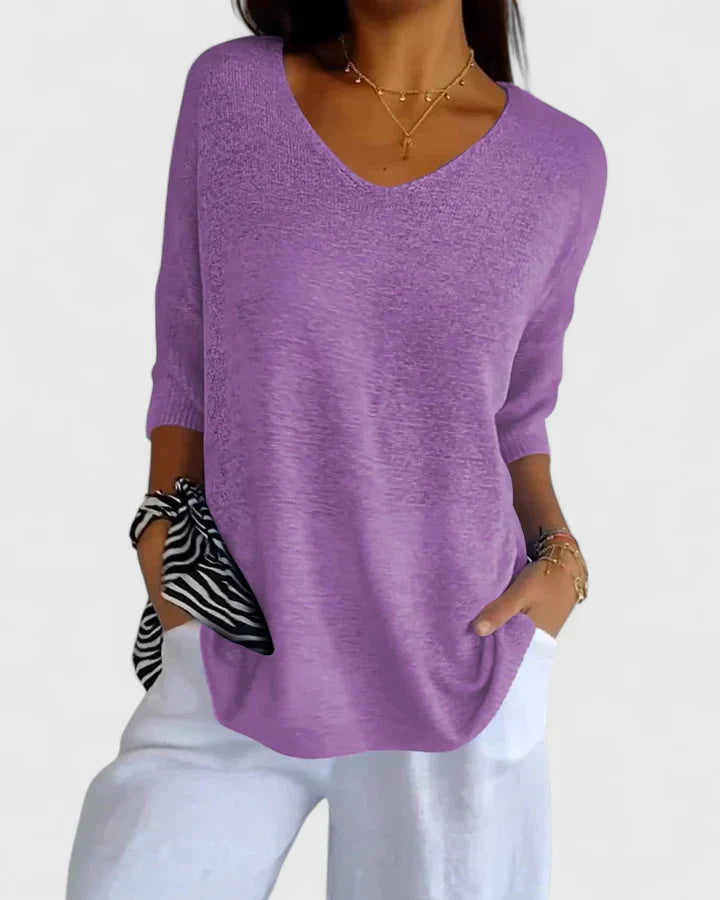 Zenaida | V-Neck 3/4 Sleeve Women Tops