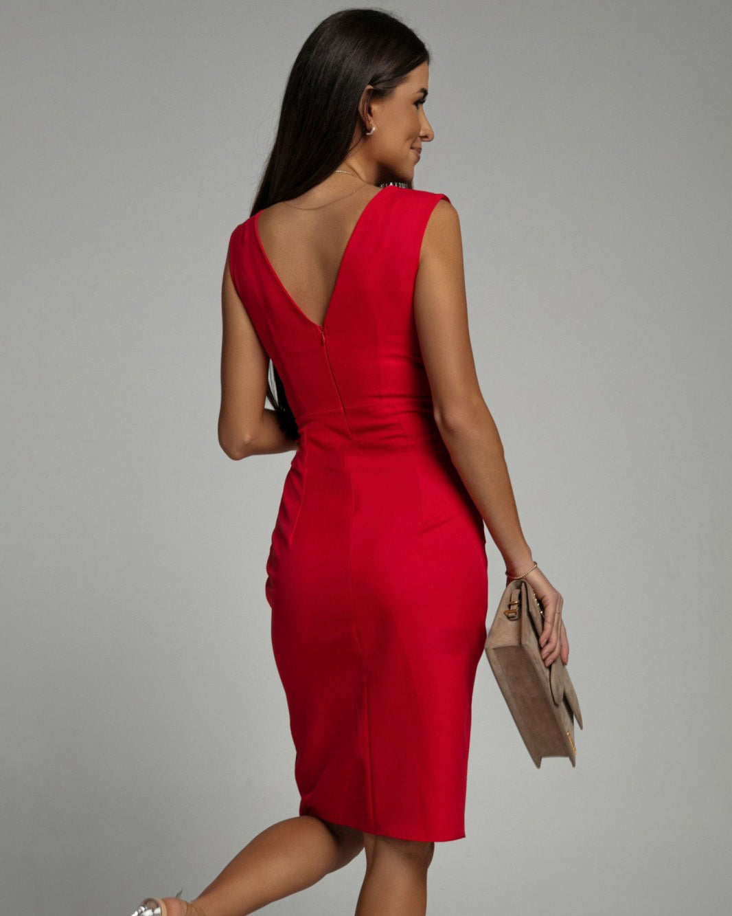 Delinda | Fitted V-Neck Dress