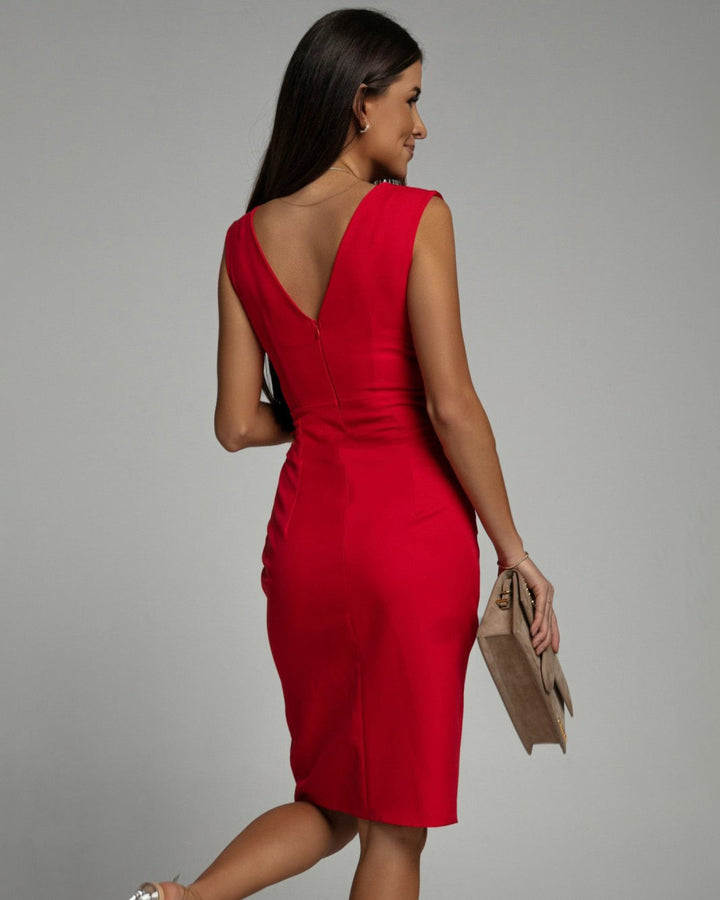 Delinda | Fitted V-Neck Dress
