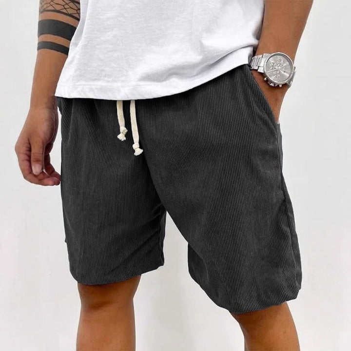 Brady | Striped Drawstring Knee Shorts