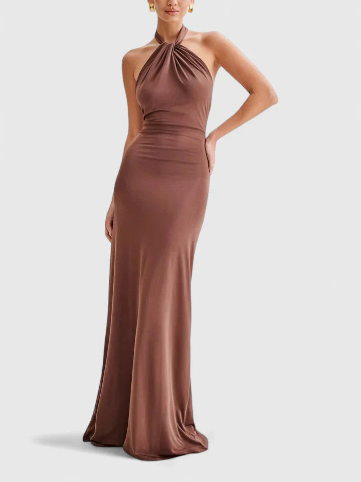 Kiera | Twist Halter Neck Maxi Dress