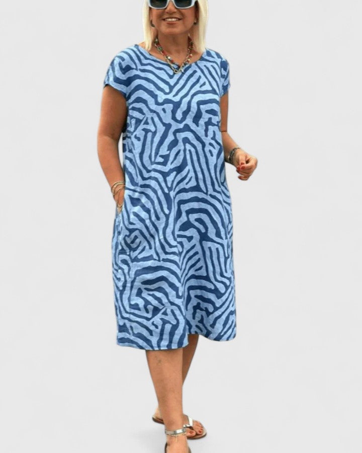 Eliora | Printed A Line Dress with Pockets