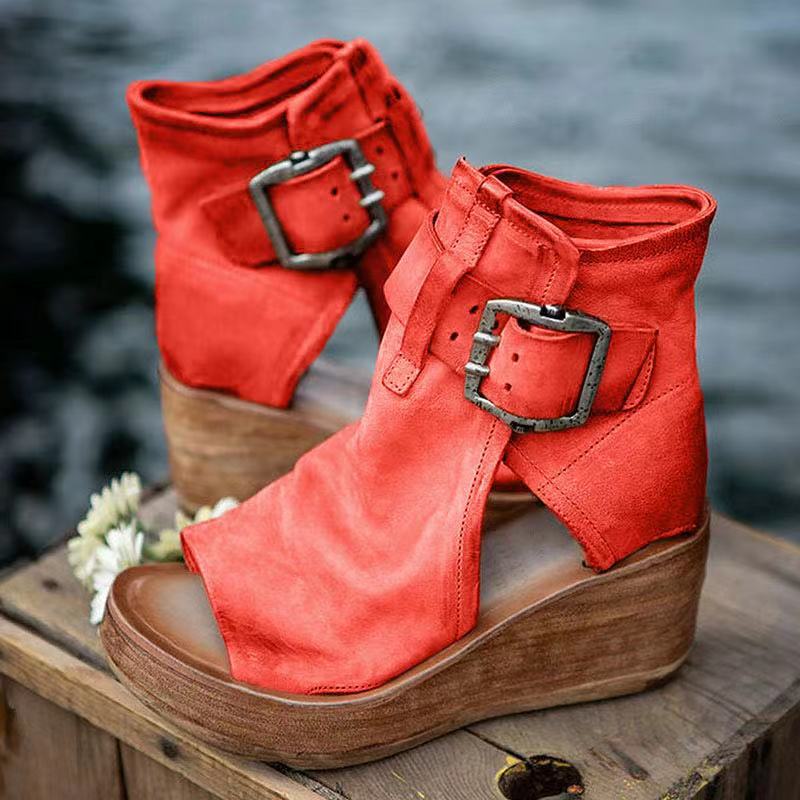 Adriana | Ankle Buckle Wedge Sandals