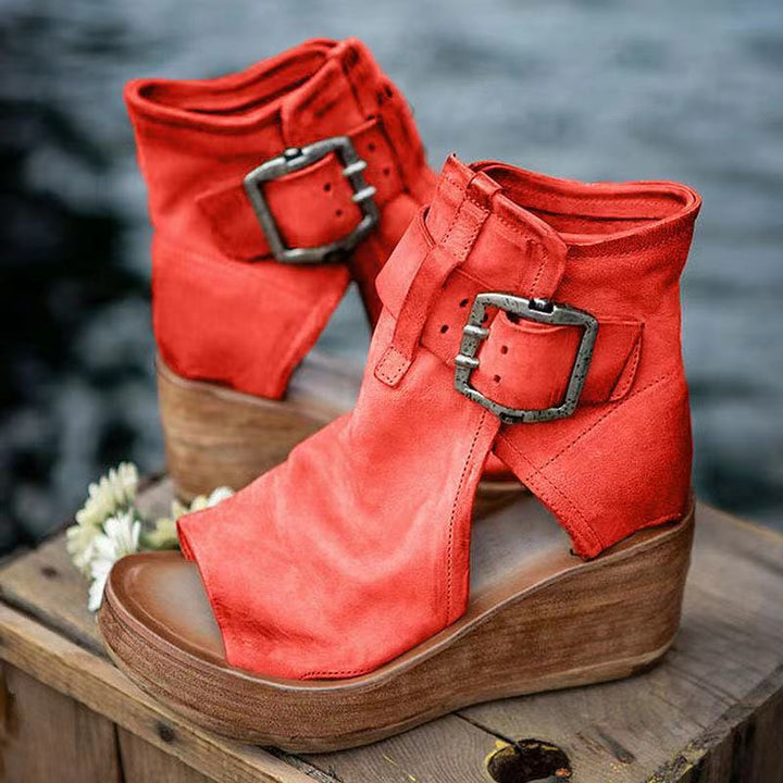 Adriana | Ankle Buckle Wedge Sandals