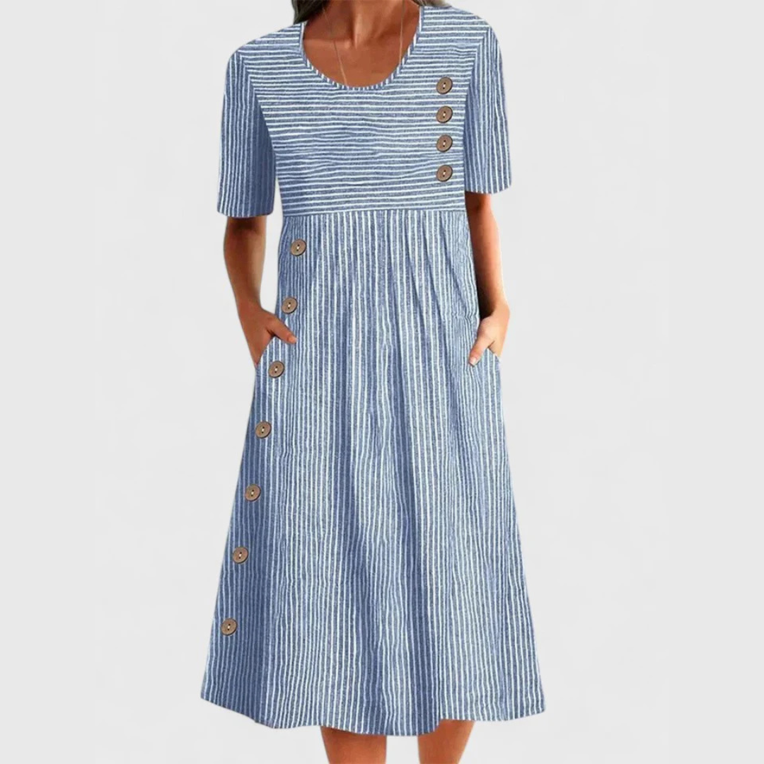 Carlie | Striped Casual Midi Dress