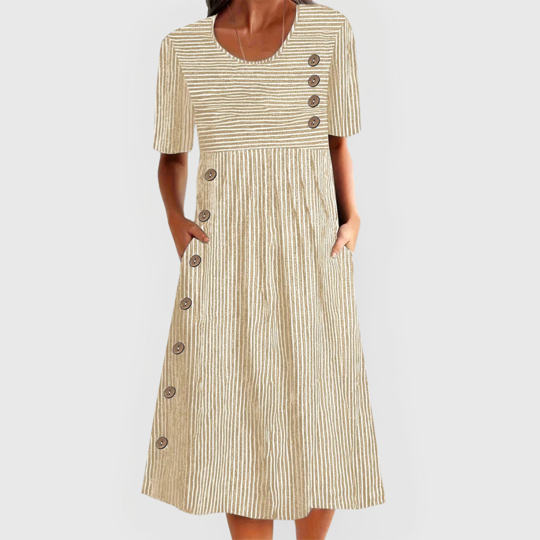 Carlie | Striped Casual Midi Dress