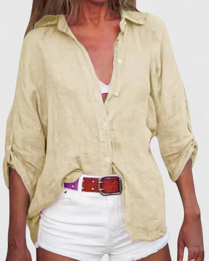 Doris | Loose Linen Button-Up Shirt for Women