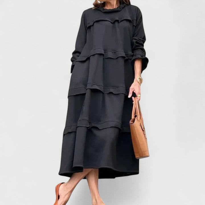 Petra | Layered Ruffle Midi Dress