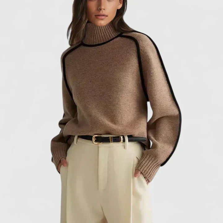 Dagny | Turtleneck Sweater with Contrast Trim