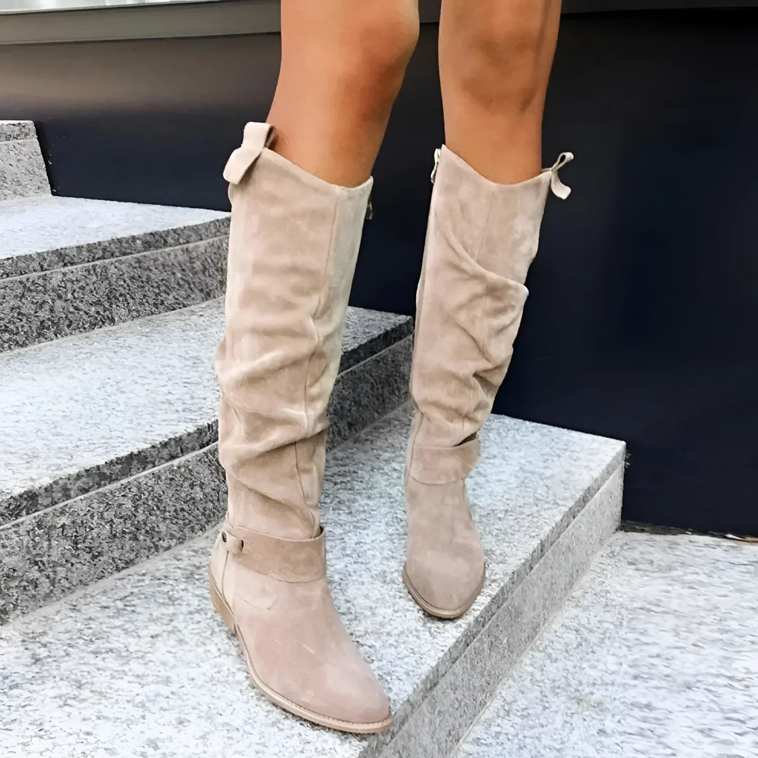Maxima | Slouchy Knee-High Boots with Block Heel