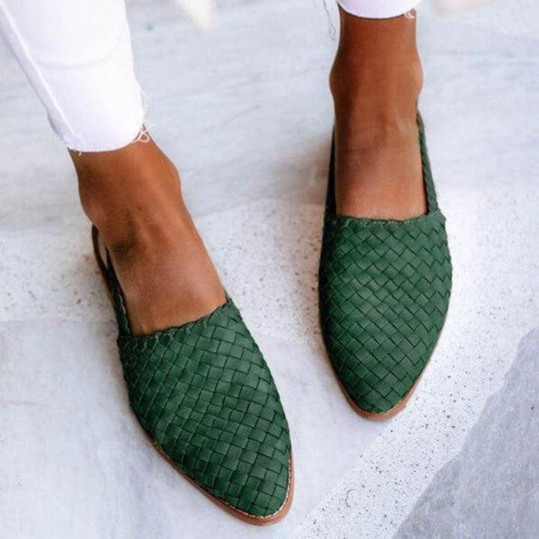 Aubrie | Woven Slingback Closed Loafers