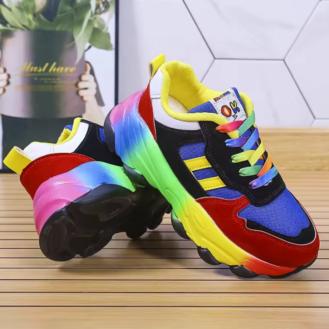 Kate | Colorblock Platform Sneakers Lace-Up