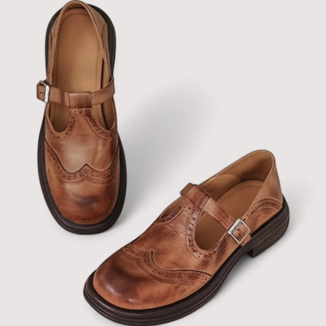 Dianne | Brogue T-Strap Mary Jane Shoes