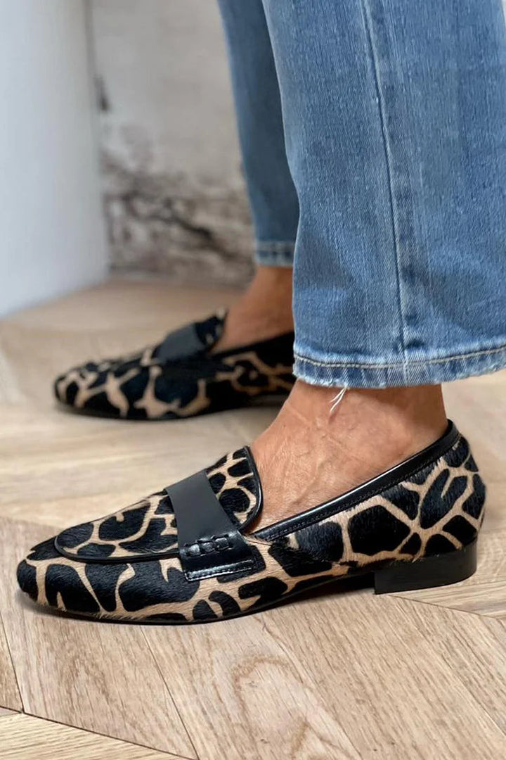 Aisling | Patterned Strap Detail Loafers
